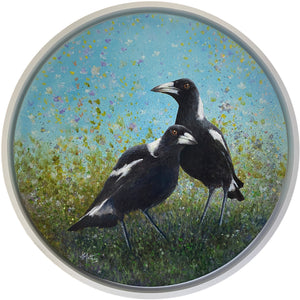 team magpie  |  original painting<br><i>60x60cm on gallery wrapped canvas <br>- framed painting -</i>
