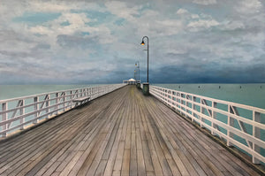 storm over shorncliffe pier | PRINT on CANVAS<br><i>various sizes | from my original painting</i>
