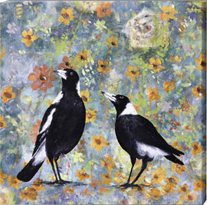 magpie magpie | PRINT on CANVAS<br><i>30x30cm | from my original painting</i>