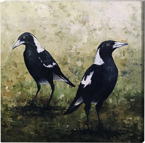 we are magpies | PRINT on CANVAS<br><i>30x30cm | from my original painting</i>