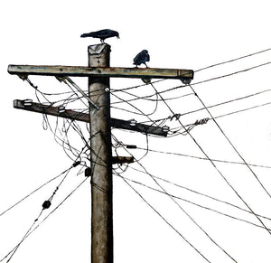 electric crows | PRINT on CANVAS<br><i>various sizes | from my original painting</i>