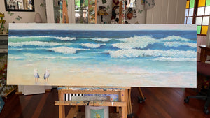 two seagulls | PRINT on CANVAS<br><i>150x50cm on gallery wrapped canvas</i> | from my original painting</i>