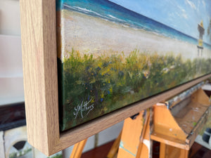 hut 41 main beach gold coast |  original painting<br><i>121x40cm on gallery wrapped canvas</i> - framed painting