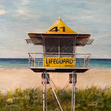 hut 41 main beach gold coast |  original painting<br><i>121x40cm on gallery wrapped canvas</i> - framed painting
