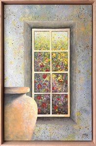 garden view |  original painting<br><i>50x76cm on gallery wrapped canvas</i> - framed painting