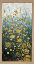 fire flowers |  original painting<br><i>34x64cm on recycled board</i> - framed painting