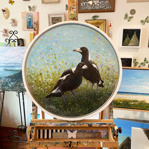 team magpie  |  original painting<br><i>60x60cm on gallery wrapped canvas <br>- framed painting -</i>
