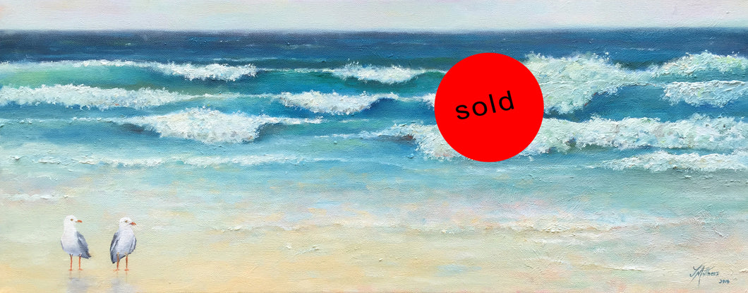 two seagulls  |  76x30cm  |  original oil painting SOLD