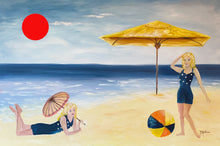 day at the beach  |  original painting<br><i>90x60cm on gallery wrapped canvas</i><br>- framed painting SOLD