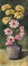 purple vase with flowers  |  20x47cm  |  original oil painting SOLD