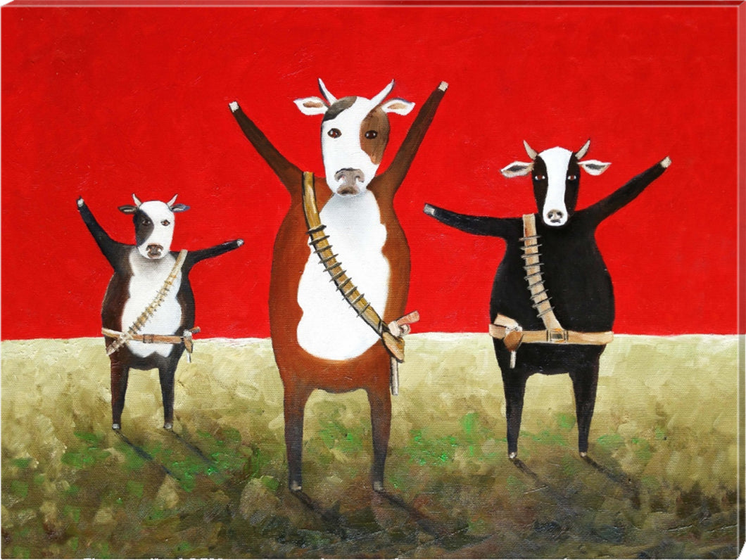 PRINT on CANVAS | bovine gang<br><i>various sizes | from my original painting</i>