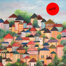 houses on high  |  61x61cm  |  original oil painting SOLD