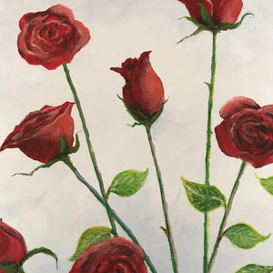 12 roses  |  51x51cm  |  original acrylic painting SOLD