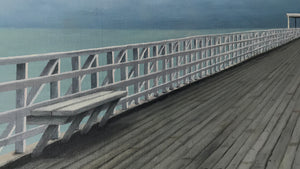 PRINT on CANVAS | storm over shorncliffe pier<br><i>various sizes | from my original painting</i>