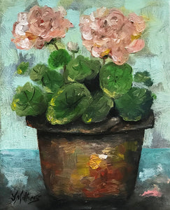 geranium pots  |  2x20x25cm  |  original oil paintings SOLD