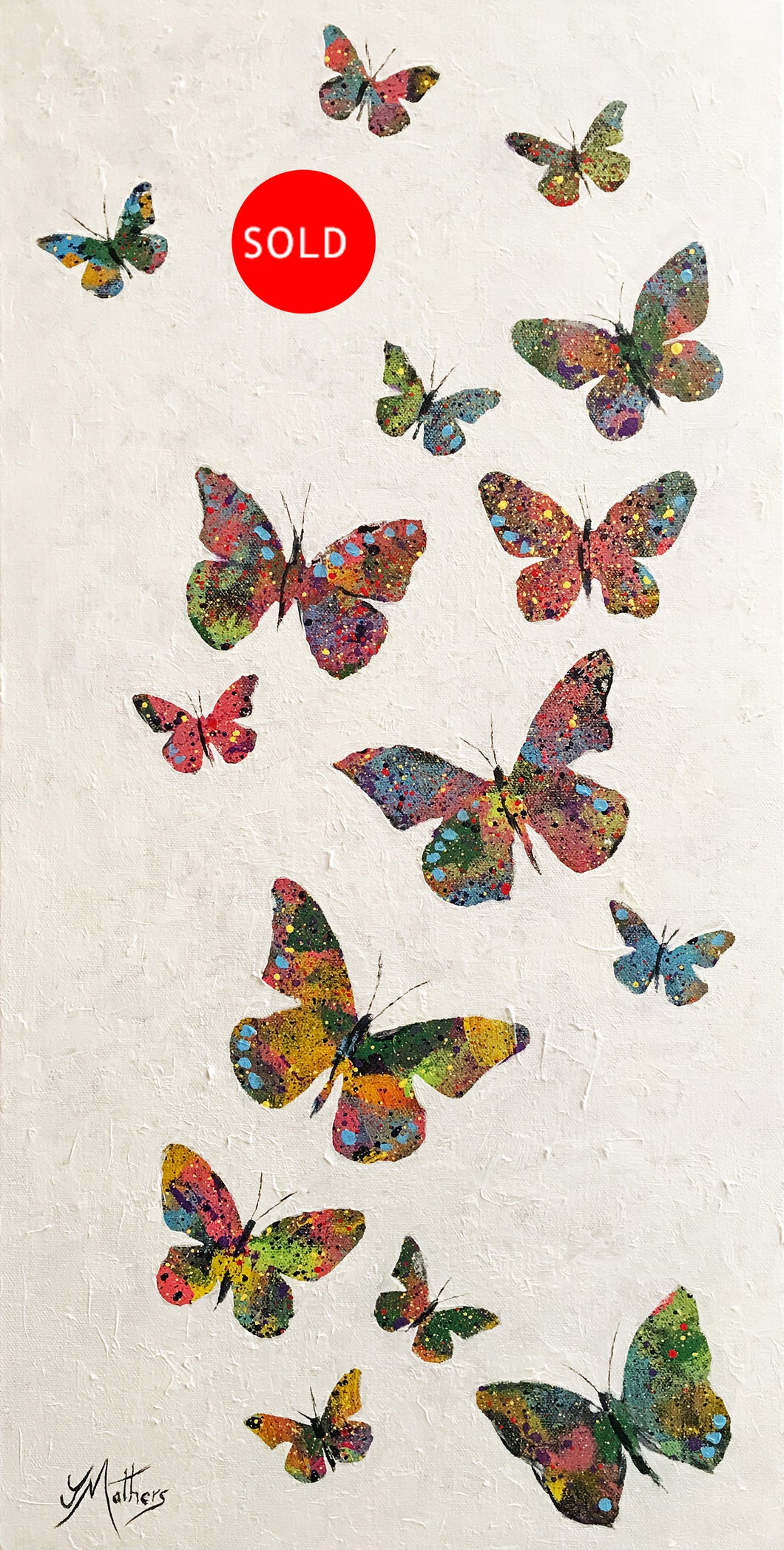a flutter of butterflies  |  36x71cm  |  original acrylic painting SOLD
