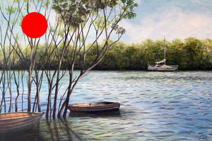 cabbage tree creek  |  90x60cm  |  framed original painting SOLD