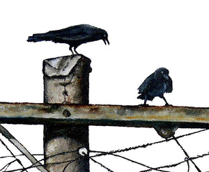 PRINT on CANVAS | electric crows<br><i>various sizes | from my original painting</i>