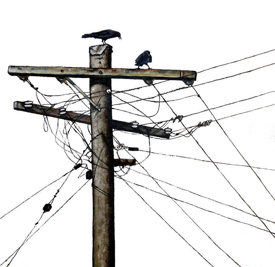 PRINT electric crows by jane mathers