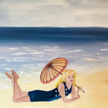 day at the beach  |  original painting<br><i>90x60cm on gallery wrapped canvas</i><br>- framed painting SOLD