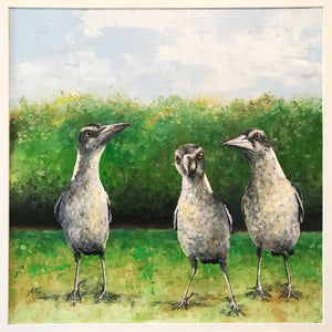 the magpie kids  |  71x71cm  |  original oil painting SOLD