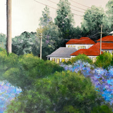wires over wavell heights  |  original painting<br><i>101x76cm on gallery wrapped canvas</i><br>- framed painting -