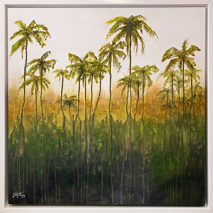 jungle palms  |  original painting<br><i>60x60cm on gallery wrapped canvas</i><br>- framed painting -