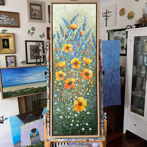 a sunny spot |  original painting<br><i>40x120cm on gallery wrapped canvas</i><br>- framed painting -