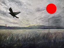 the crow flies north of bajool | original painting<br><i>framed | 102x76cm + frame</i> SOLD