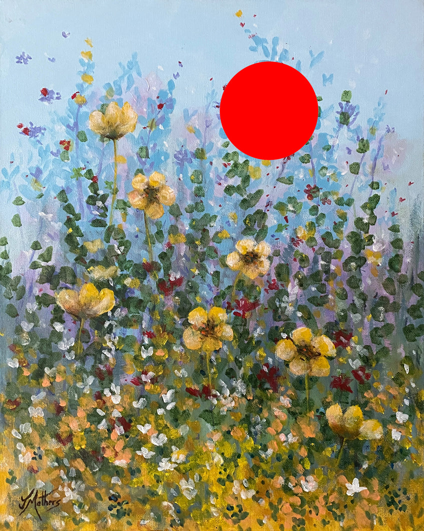 flower fun  |  original painting<br><i>40x50cm on gallery wrapped canvas</i><br>- framed painting SOLD