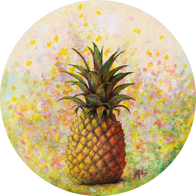 pineapple on show  |  original painting<br><i>40x40cm on gallery wrapped canvas</i>