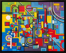 labyrinth escape  |  original painting<br><i>76x60cm on gallery wrapped canvas</i><br>- framed painting -