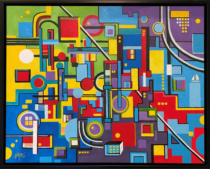 labyrinth escape 2  |  original painting<br><i>76x60cm on gallery wrapped canvas</i><br>- framed painting