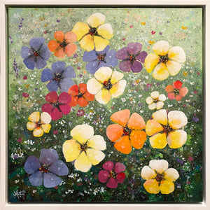 flower fair  |  original painting<br><i>60x60cm on gallery wrapped canvas</i><br>- framed painting -
