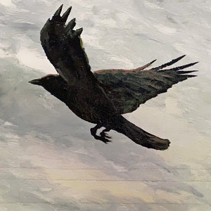 the crow flies north of bajool | original painting<br><i>framed | 102x76cm + frame</i> SOLD
