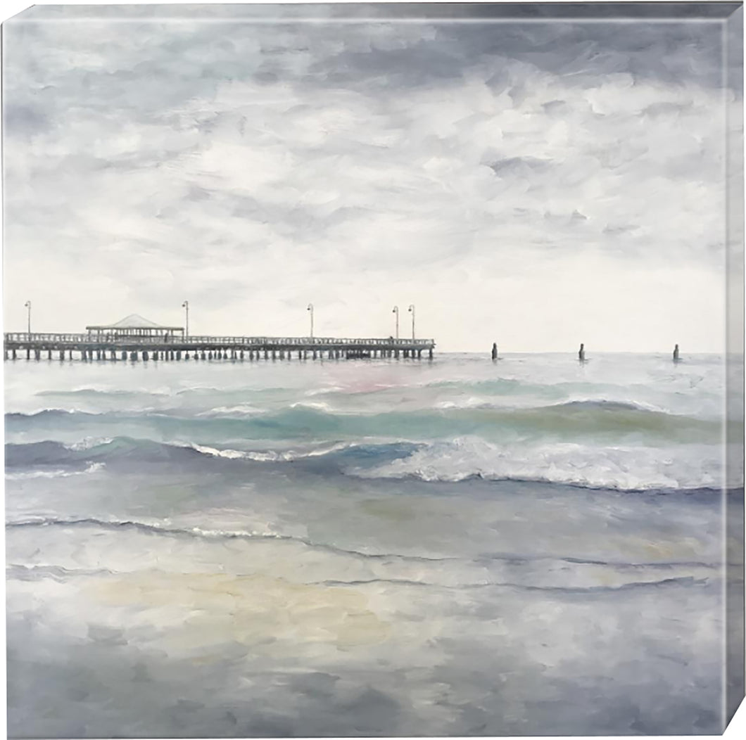 PRINT on CANVAS | old shorncliffe pier<br><i>75x75cm | from my original painting</i>