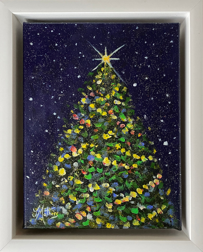 merry christmas  |  original painting<br><i>18x24cm on gallery wrapped canvas</i><br>- framed painting -