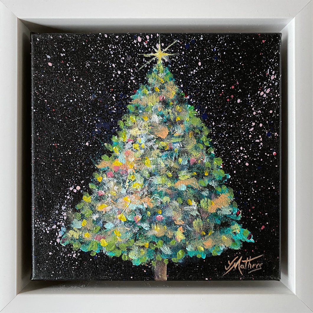 christmas night  |  original painting<br><i>20x20cm on gallery wrapped canvas</i><br>- framed painting -