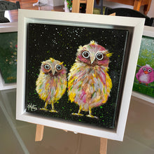 moonlight owls  |  original painting<br><i>framed | 20x20cm + frame</i>SOLD