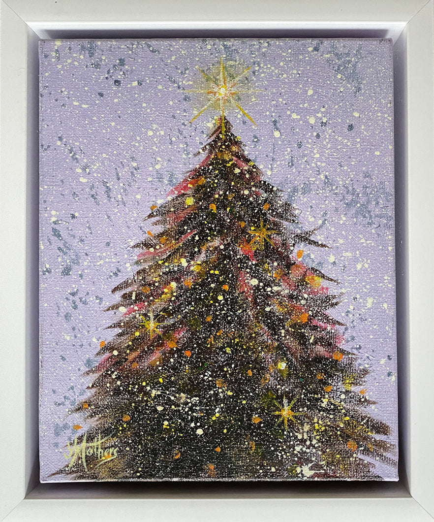lilac christmas  |  original painting<br><i>20x25cm on gallery wrapped canvas</i><br>- framed painting -
