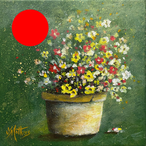 little flower pot  |  original painting<br><i>framed | 20x20cm + frame</i> SOLD