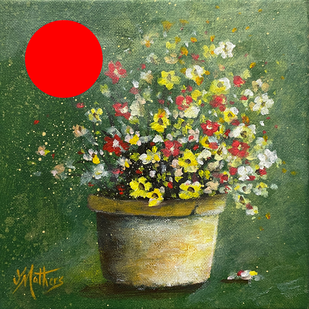 little flower pot  |  original painting<br><i>framed | 20x20cm + frame</i> SOLD