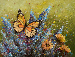 butterfly charm  |  original painting<br><i>framed | 30x40cm + frame</i> SOLD