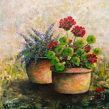 blooming pots  |  original painting<br><i>46x46cm on gallery wrapped canvas</i><br>SOLD