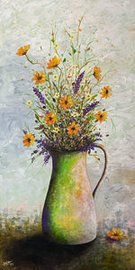 flower harvest  |  original painting<br><i>45x90cm on gallery wrapped canvas</i> SOLD